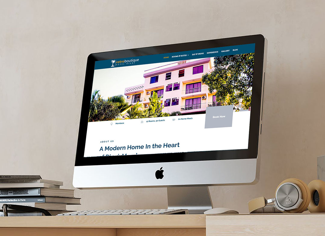 Recent Projects - Web design in Kenya for Retro Boutique Hotel Diani