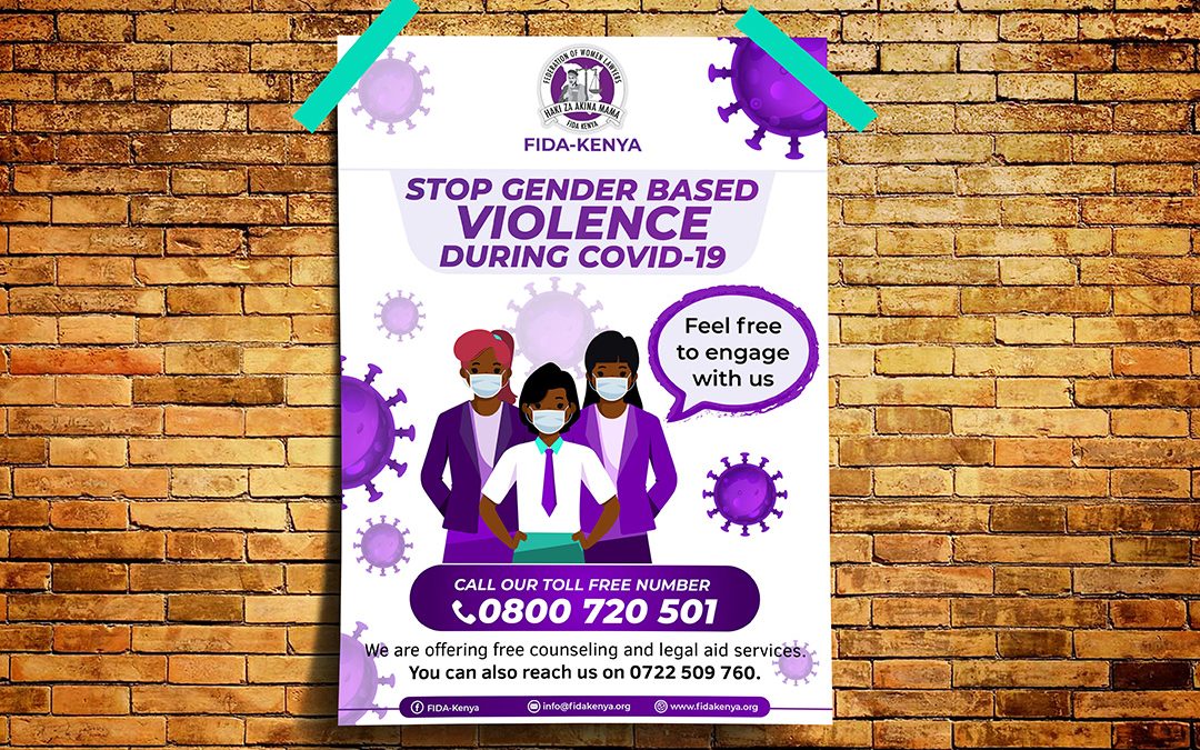 Poster Design in Nairobi Kenya – FIDA-Kenya Stop GBV During Covid19