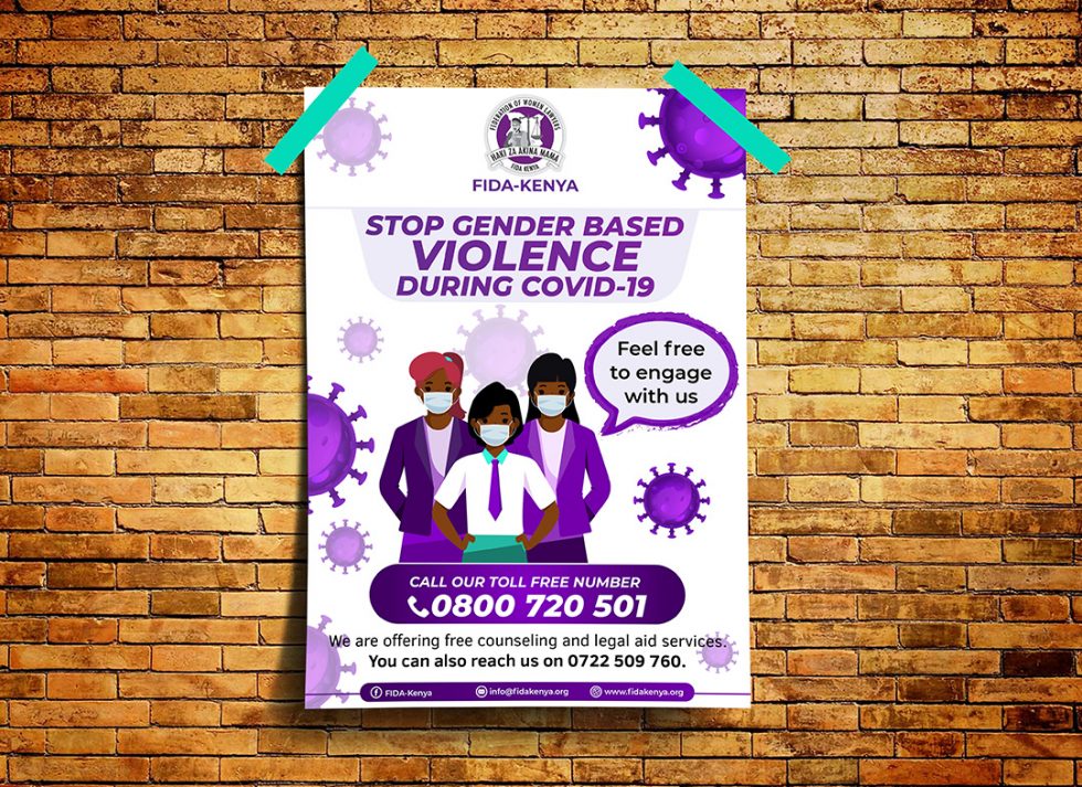 Poster Design in Nairobi Kenya FIDAKenya Stop GBV During Covid19