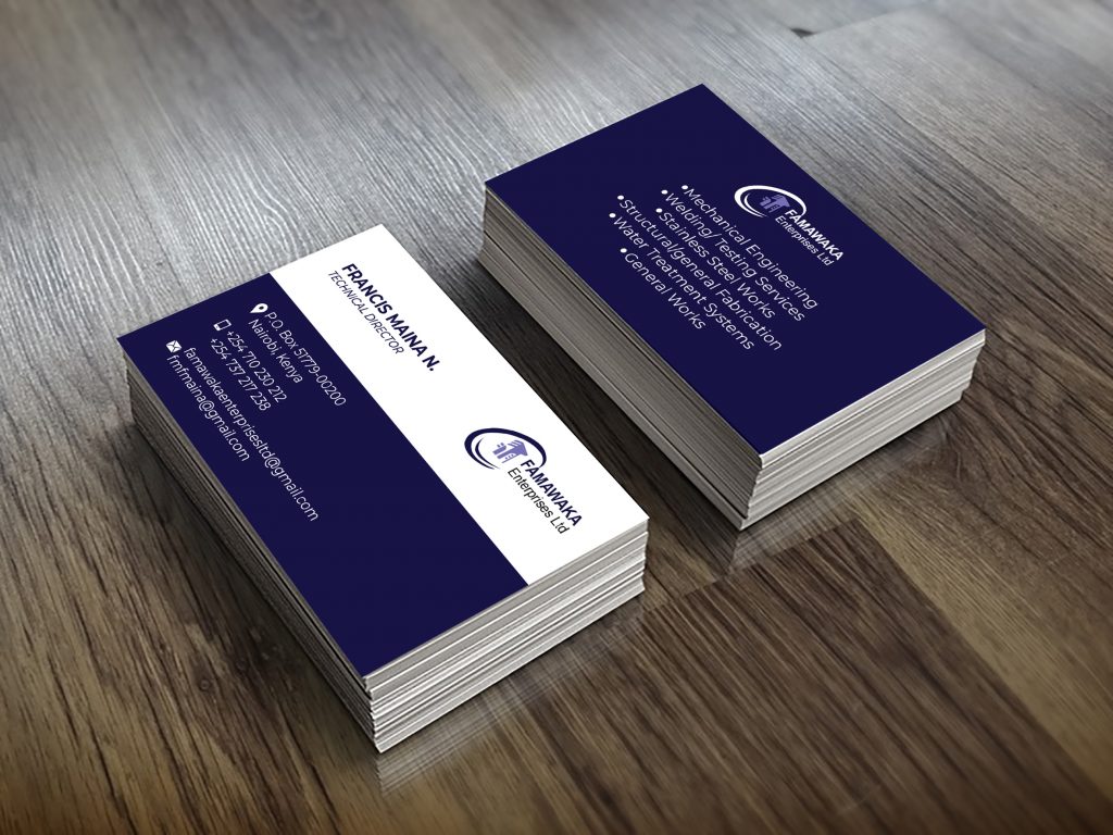 Quality Business Card Design & Printing for 10 Bob in Nairobi Kenya 