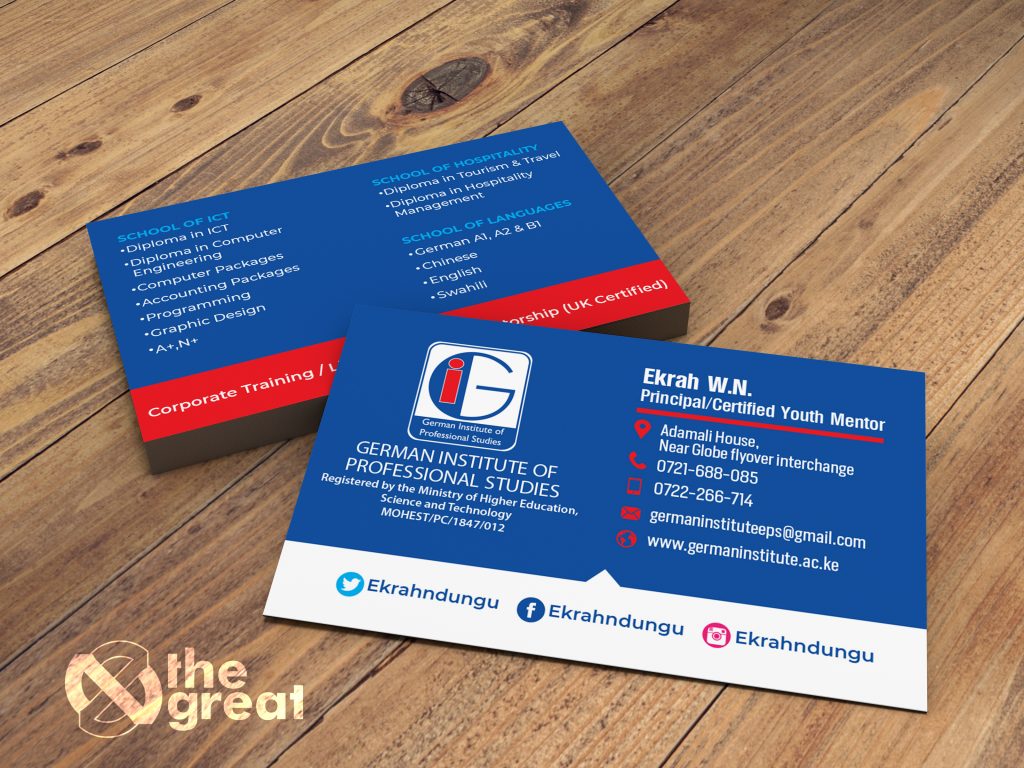 Quality Business Card Design & Printing for 10 Bob in Nairobi Kenya