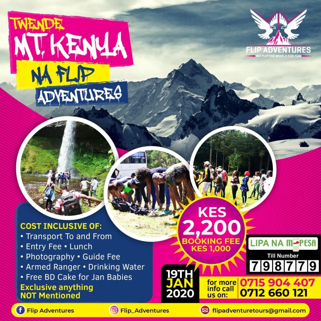 Twende Mt. Kenya na Flip Adventures Poster Design by Nelson The Great Design Studio