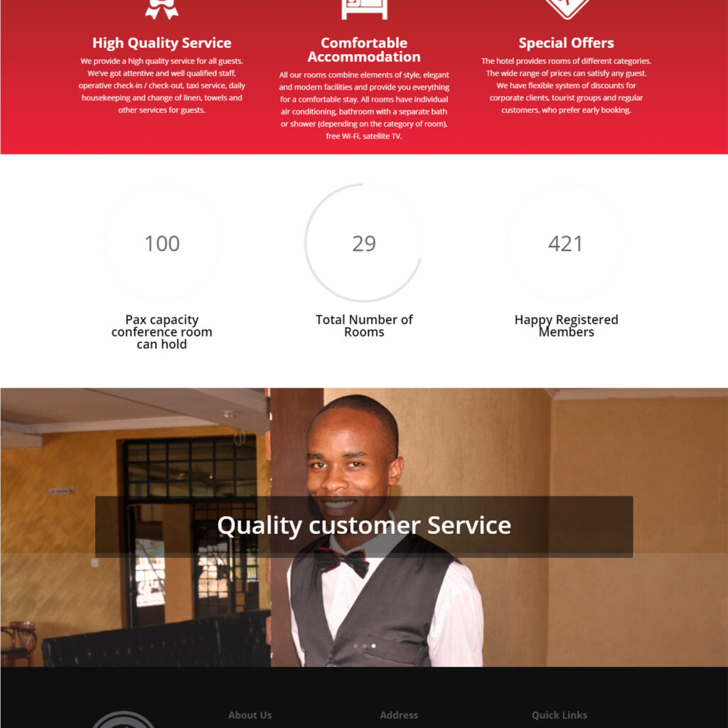 Tripple O's Hotel Web Design in Kenya Home Page